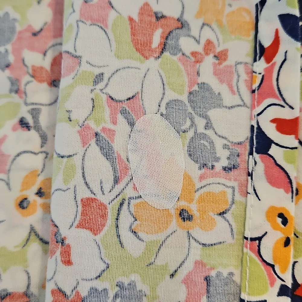 Tommy Hilfiger Floral Pink Navy Red Cotton Twin Flat Sheet
